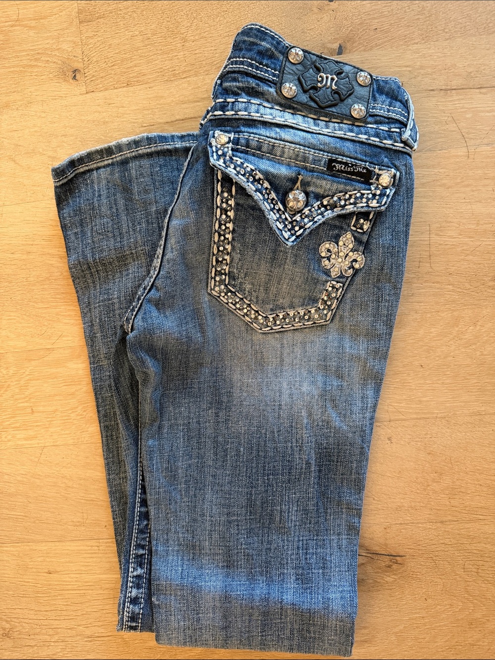 Miss Me Blue Embellished Boot Cut Jeans